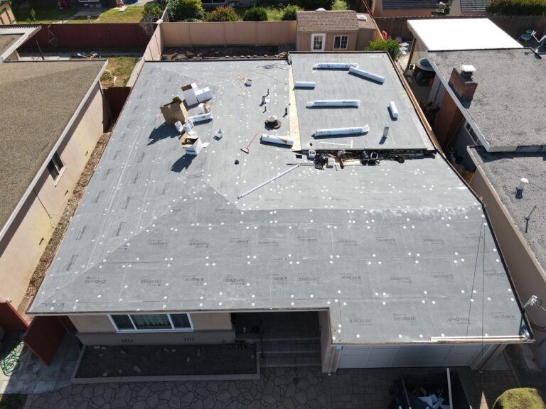 A new roof installation in progress