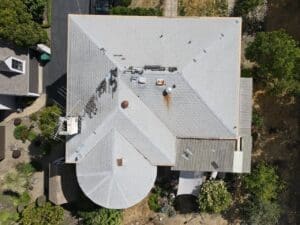 Far aerial shot of round shape roof