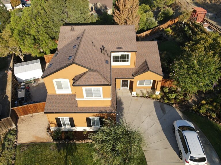 A big house in a far aerial shot